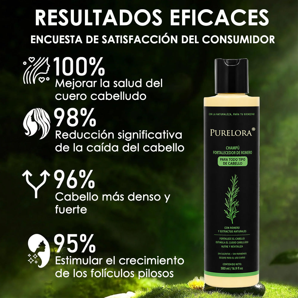 🔥ÚLTIMO DÍA 75% DE DESCUENTO⚡ Champú Purelora® de romero orgánico para el crecimiento del cabello