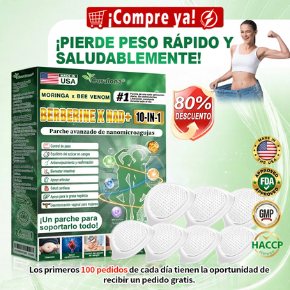 Tienda Oficial de EE. UU. 🇺🇸  | 🧑‍⚕️🩺 Curalona® Moringa · Berberina × NAD+ Parche nanomicron avanzado 10 en 1: resultados visibles en 2 días
