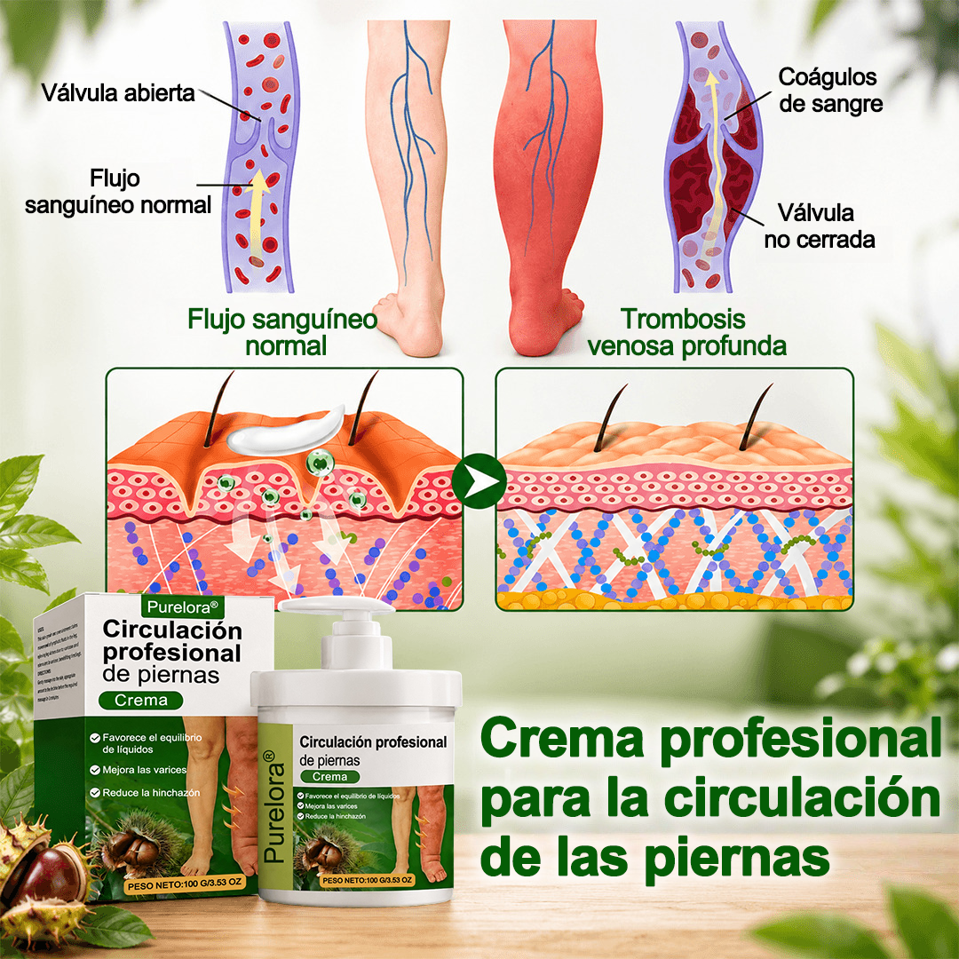 Crema profesional PURELORA® para la circulación de las piernas