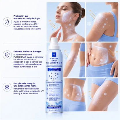 PURELORA® Bruma Cryo Sculpt 4 en 1 Tecnología de modelado de grasa adaptativo, enfriamiento inteligente, defensa de la piel y frescura.