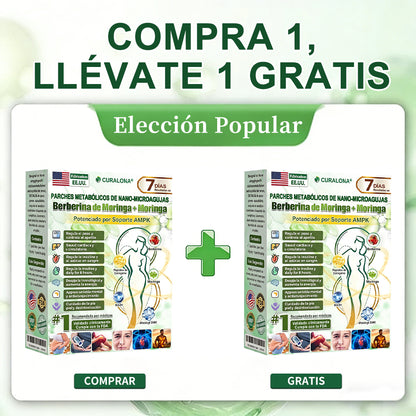Parche Curalona® 🇺🇸 (Una sola aplicación al día; cambios visibles en 7 días) Fórmula de Berberina + Moringa ✅ Para obesidad, flacidez, diabetes, problemas de sueño, molestias articulares y más 💥💥