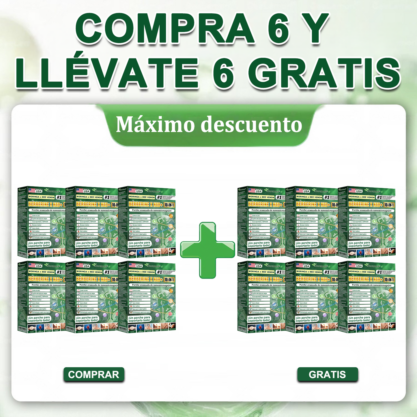 Tienda Oficial de EE. UU. 🇺🇸  | 🧑‍⚕️🩺 Curalona® Moringa · Berberina × NAD+ Parche nanomicron avanzado 10 en 1: resultados visibles en 2 días