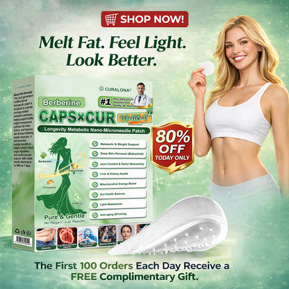 🔥 New Arrival |Curalona® Triple Action Microneedle Patch – Berberine & NAD+ for Metabolic Support, Bakuchiol for Skin Renewal, Boswellia for Joint Comfort – Transdermal Day & Night Microneedle Patch for Women & Men – 7 Patches