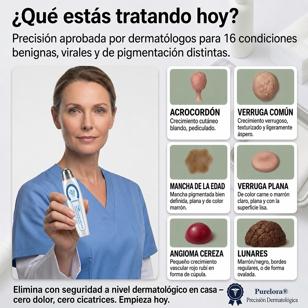 Tienda oficial de la marca | ✅💎 Purelora® Borrador de verrugas y manchas de 7 días (Aplicador roll-on: sin dolor ni cicatrices)
