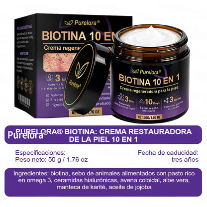 Fabricado y enviado desde EE. UU. 🍁 Purelora® Crema Reparadora de la Piel con Biotina 10 en 1 — Último día de oferta: 75% de descuento