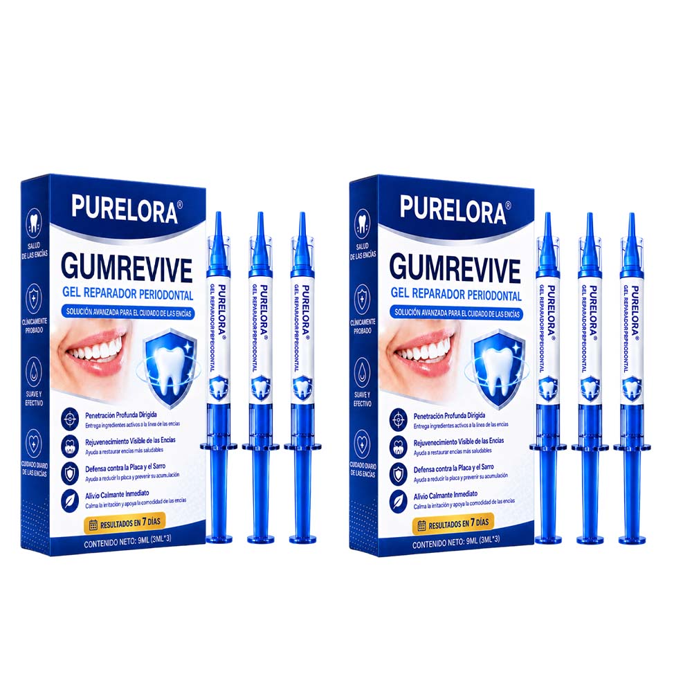 🦷𝐏𝐔𝐑𝐄𝐋𝐎𝐑𝐀® Gel de reparación periodontal GumRevive (para encías sangrantes, retracción de encías y dientes flojos)
