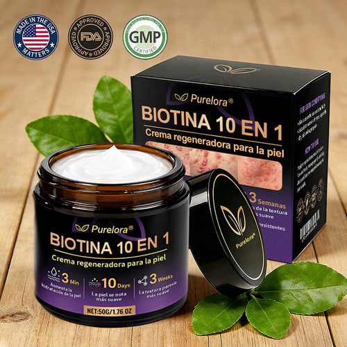 Fabricado y enviado desde EE. UU. 🍁 Purelora® Crema Reparadora de la Piel con Biotina 10 en 1 — Último día de oferta: 75% de descuento